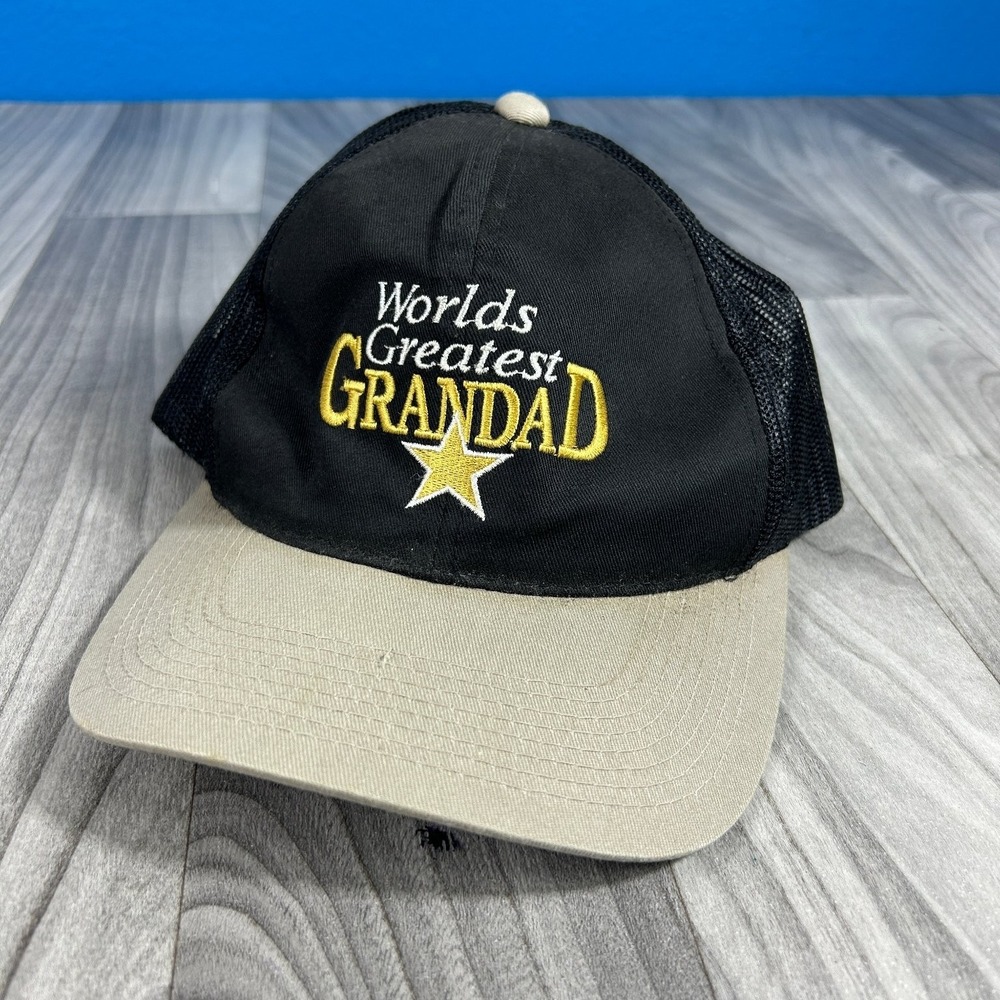 Signatures‎ Worlds Greatest Grandad Trucker Hat Men's Adjustable Black Tan